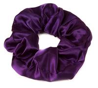 Mytoptrendz® Large Luxurious Smooth Soft Silky Satin Plain Scrunchie Ponytail Hairbands Traceless For Girls Women Thick Curly Hair - (Purple)