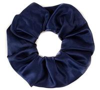 Mytoptrendz® Large Luxurious Smooth Soft Silky Satin Plain Scrunchie Ponytail Hairbands Traceless For Girls Women Thick Curly Hair - (Navy)