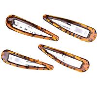 Mytoptrendz® Large Tortoise Shell Snap Hair Clips - Metal Clic Clac Bendy Slide Barrettes with Epoxy Gel Coating, Non-Slip Snappy 7cm Long Tic Tac Sleepy Pins,Hair Accessories for Women, Girls,