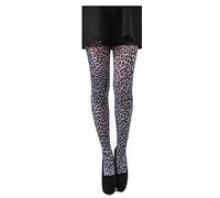Mytoptrendz® Leo Pattern Tights Women Girls Trendy Animal Print Pantyhose Semi Opaque - Made In Italy(Grey White X- Large)