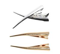 Mytoptrendz® Long Beak Hair Clips For Women French Twist Hair Up Do- Concord Claw Grip, Duck Teeth Slides Barrette -Set Of 4 pcs (2 pcs Gold- 2 pcs Silver - Large)
