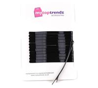 Mytoptrendz® Long Bobby Pins For Thick Hair, Strong Jumbo Metal Hair Grip Slides Hair Styling Girls Ladies Hairdressing Clips 12 Pcs(Black -60mm)