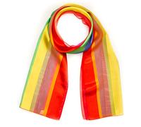 Mytoptrendz® Luxrious Lightweight Chiffon Shiny Satin Strip Scarf for Women’s Silk Soft Lightweight Plain Shawl Stole 50s 60s Solid Neck Scarves Pride Accssories for Party(Rainbow)