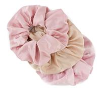 Mytoptrendz® Luxurious Mulberry Silk Scrunchies for Hair 3 PCS Large Soft Silk Hair Ties No Damage Pony Holder for Women Girls, Hair Bobbles For All Hair Types(1 Pink +1 Blush Pink, 1 Dusky pink)
