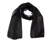 Mytoptrendz® Luxury Soft Chiffon & Satin Striped Scarf - Black Evening Formal Shawl for Weddings, Parties, and Special Occasions - Lightweight Wrap for Women Fashion Accessory (Black)