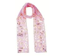 Mytoptrendz® Music Note Scarf Lightweight Novelty Music Themed Scarves Foil Musical Notes Printed Neck Wrap (Light pink Gold Note)