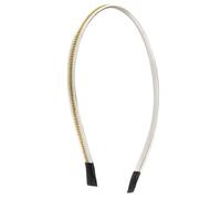 Mytoptrendz® Narrow Headband Alice Hair Band, Girls Women Accessories Faux Leather Head Band Slim Hairband- White- Gold Bead Inlaid)