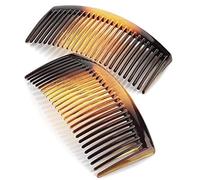 Mytoptrendz® Pack of 2 Tort Brown Side Hair Comb Long Large Plastic Slides Grips French twist up do Hair Accessor