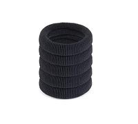 Mytoptrendz® Pack of 5 Large Thick Soft Ponytail Elastic Hair Ties Endless No Damage SnagfreeHair Bobbles Ponytail Ponios Donuts Hair Band For Thick Havy Hair - BLACK
