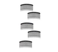 Mytoptrendz®Pack of 5- Small 7cm Black French Side Hair Combs for Women, Plain Plastic Slide Grips Clips for Updo Chignon French Twist, Hair Styling Accessories Base for DIY Wedding Bridal Crafts