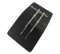 Mytoptrendz® Pair of Silver Crystal Kirby Grip Diamante Barrette Bobby Pins Hair Clips Slide For Girls and Women (Single row)