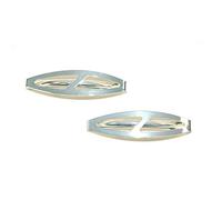 Mytoptrendz® Pair Of Silver Hair Clips Barrettes Slides Oval Shaped Cut out Clip in End Women Classic Hair Accessory for Thin Hair