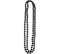 Mytoptrendz ® Plain Black Bead Necklace Single Strand Long Rope Wrap Around Girls Women Classic Retro 80s Fashion Accessories (Black)