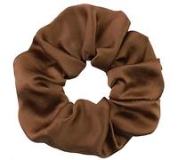Mytoptrendz® Plain Fine Silk Scrunchie Pure Mulberry Hair Ties Traceless Hair Bobble Ponytail Bands for Girls and Women's (Brown)