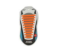 Mytoptrendz Plain Silicone Flat No-Tie Shoelaces Orange Card of 20
