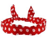 Mytoptrendz® Polka Dot Headband - Red - White Dot, Wire Hairband, 1 Set, 1 Piece, Female, Casual & Retro Party, Women & Girls