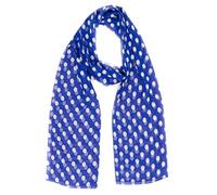 Mytoptrendz® Polka Dot Scarf, Soft Silky Lightweight Chiffon Scarf - 60s retro Classic & Versatile Fashion Accessory(Royal blue -White dot)