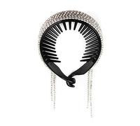 Mytoptrendz® Ponytail Hair Clip - Sparkly Dimante Decor Banana Bun Ring Comb Flexible Claw Plastic Grip (Clear crystal)