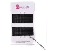 Mytoptrendz® Premium Extra Long Kirby Hair Grips 6.5cm - 32 Large Wavy Bobby Pins & Hair Slides Clips for Women & Girls, Strong Hold Styling for Thick Hair, Buns & Updos - Black