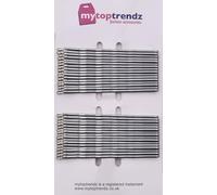 Mytoptrendz® Premium Extra Long Kirby Hair Grips 6.5cm - 32 Large Wavy Bobby Pins & Hair Slides Clips for Women & Girls, Strong Hold Styling for Thick Hair, Buns & Updos - Metallic Silver Grey