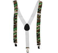 Mytoptrendz® raditional Y Back Suspender Braces 25mm Wide Clip on Braces with Metal Clips for Unisex Men Women Fancy Dress (Army Camouflage Green)