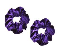 Mytoptrendz® Set of 2 Plain Purple Large Velvet Scrunchies Classic Soft Large Hair Ties Poytail Holdre for Girls Women Thick hair