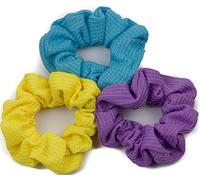 Mytoptrendz® Set of 3 pcs Plain Small Scrunchies Hair Ties for Girls and Ladies Assorted colour (Pastel Bright Yellow Mix)