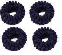 Mytoptrendz® Set of 4 pcs Thick Elastics Ponytail Bobbles Hair Band Large Soft Towelling Scrunchies Donut Ponios(Navy)
