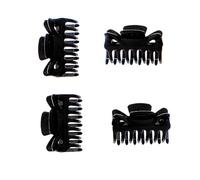 Mytoptrendz® Set Of 4 Plain Classic Black Hair Claw Clamps Clips Small 1.3 inch-3.5cm Plastic Grip Hair Accessory for Girls Women