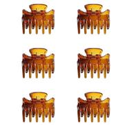 Mytoptrendz® Set of 6 pcs - 6 Pack Classic Mini Hair Claw Clips | Strong Hold Small Jaw Plastic Grip 2.5cm (Tortoiseshell)