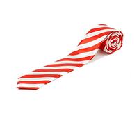 Mytoptrendz® -Silk Feel Classic Striped Tie Neckties Red and White Stripe stripy Tie, (Red and white stripe)