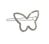 Mytoptrendz® Silver Tone Crystal Butterfly Hair Slides Classic French Style Barrette Hair Clip