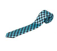 Mytoptrendz® Slim Narrow Black and Turquoise Blue Check Tie