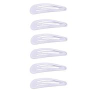 Mytoptrendz® Snap Clips White 5cm Metal Hair Barrettes for Women Blends with White Hair Everyday Styling Accessories - 6 Pcs (Medium)
