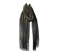 Mytoptrendz® Sparkly Lurex Scarf with Fringe Womens Metallic Net Shawl Evening Wrap Mesh Shimmer Pashmina Wedding Bridesmaid Wrap Formal Dresses Cover-Up for Parties,PromFringe (Black gold) BKG