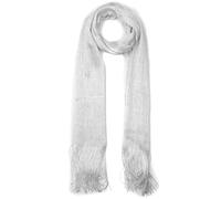Mytoptrendz® Sparkly White Silver Lurex Shawl Scarf for Women with Fringe Metallic Net Evening Wrap Mesh Shimmer Pashmina Wedding Bridesmaid Wrap Formal Dresses Cover-Up for Parties,Prom (White) SLS