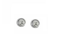Mytoptrendz® Sterile Ear piercing Studs Surgical Steel Stud Earrings with Crystal Stone (Clear)