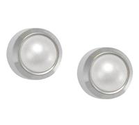 Mytoptrendz® Sterile Stud Earrings Ear Piercing Studs Surgical Stainless Steel Silver Tone Frame (Pearl)