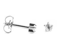 Mytoptrendz® Sterile Stud Earrings Earrings Claw Set Surgical Steel Ear Piercing (Silver -Clear, 2mm)