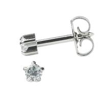 Mytoptrendz® Sterile Stud Earrings Earrings Claw Set Surgical Steel Ear Piercing (Silver Clear Crystal, 4mm)