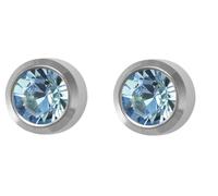 Mytoptrendz® Sterilized Ear Piercing Stud Earrings Stainless Steel 16 gauge Sterile Stud Earrings Round Bezel Set Studs 4m - 1 Pair