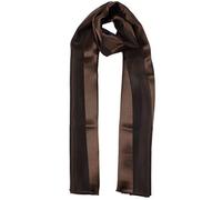 Mytoptrendz® Striped Satin Scarves- Women Plain Chiffon Scarf Lightweight Silky Soft Satin Stripe Neck Scarf, Girls Headscarf (Dark Brown)