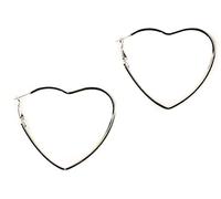Mytoptrendz® Thin Hoop Earrings Plain Large Heart Shaped Fashion Hoops (Silver)