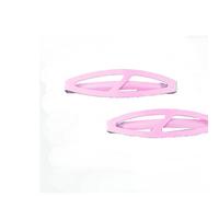 Mytoptrendz® Thin Metal Oval Shape Slim Barrette Hair Clip 1pair (Pink)