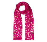 Mytoptrendz® Treble Clef Music Note Print Chiffon Scarf (Fuchsia pink)