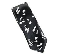 Mytoptrendz® Trendy Black Slim Tie Themed With Small White Musical Note