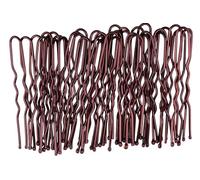 Mytoptrendz® U Shaped Hair Pins, Traditional Metal Curved Curly Bun Clips Crim Waved Hairgrip with Ball Tips Hair Tool for Women & Girls Hair Up Do Styilng Essential Accessories (Small- Brown)