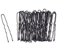 Mytoptrendz® U Shaped Hair Pins, Traditional Metal Curved Curly Bun Clips Crim Waved Hairgrip with Ball Tips Hair Tool for Women & Girls Hair Up Do Styilng Essential Accessories (Small- Black)