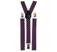 Mytoptrendz® Unisex Checked Adjustable Trouser Suspender Braces (Purple- Black check)