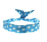 Mytoptrendz® - Wire Headband Vintage Bow Hair Band Spot Dotted Silk Satin Flexible Wire Bandeau Head Band Rabbit Ear Hair Tie 60s Pin-Up Scarf Girls Women Hair Accessories (Light Blue - White Dot)